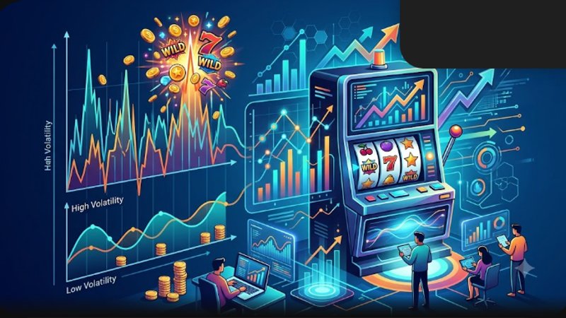 Иллюстрация с графиками волатильности и variance для анализа турниров в онлайн-слотах BDM Bets